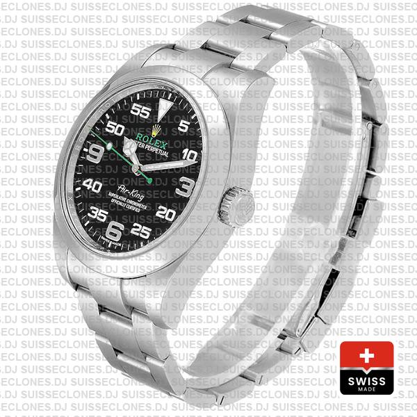 Rolex Air-king 40mm Ref: 116900 Black Dial 904l Steel Swiss Replica Superclone Watch