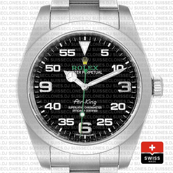 Rolex Air-king 40mm Ref: 116900 Black Dial 904l Steel Swiss Replica Superclone Watch