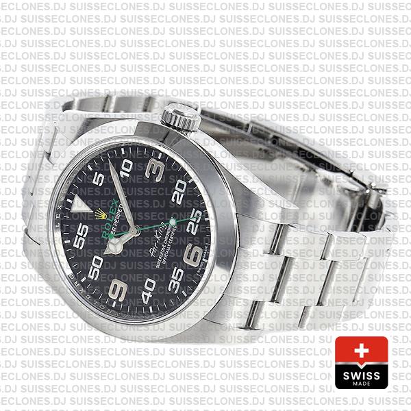 Rolex Air-king 40mm Ref: 116900 Black Dial 904l Steel Swiss Replica Superclone Watch