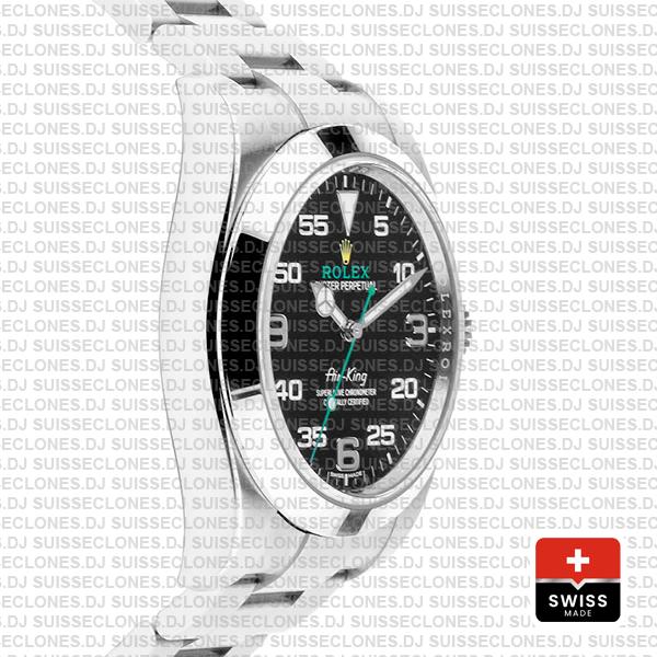 Rolex Air-king 40mm Ref: 116900 Black Dial 904l Steel Swiss Replica Superclone Watch