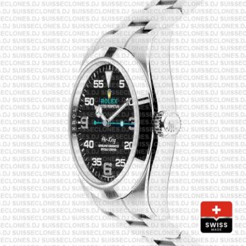 Rolex Air-king 40mm Ref: 116900 Black Dial 904l Steel Swiss Replica Superclone Watch