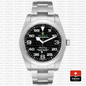 Rolex Air-king 40mm Ref: 116900 Black Dial 904l Steel Swiss Replica Superclone Watch