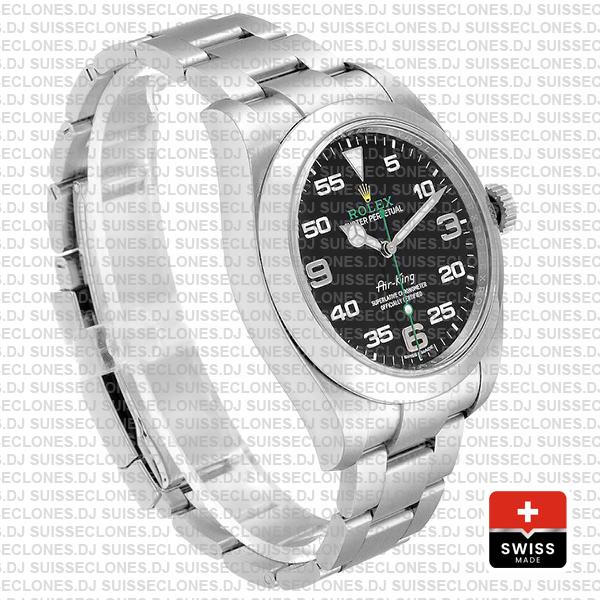 Rolex Air-king 40mm Ref: 116900 Black Dial 904l Steel Swiss Replica Superclone Watch