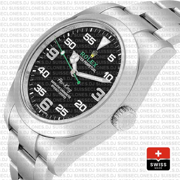 Rolex Air-king 40mm Ref: 116900 Black Dial 904l Steel Swiss Replica Superclone Watch