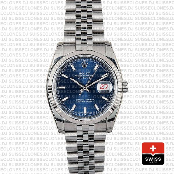 Rolex Datejust 36mm Blue Dial Jubilee Bracelet Rolex Replica Watch