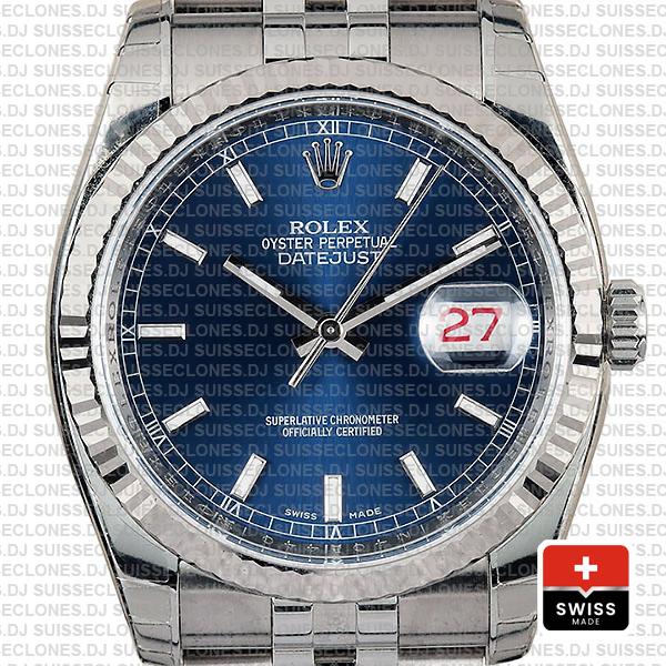 Rolex Datejust 36mm Blue Dial Jubilee Bracelet Rolex Replica Watch