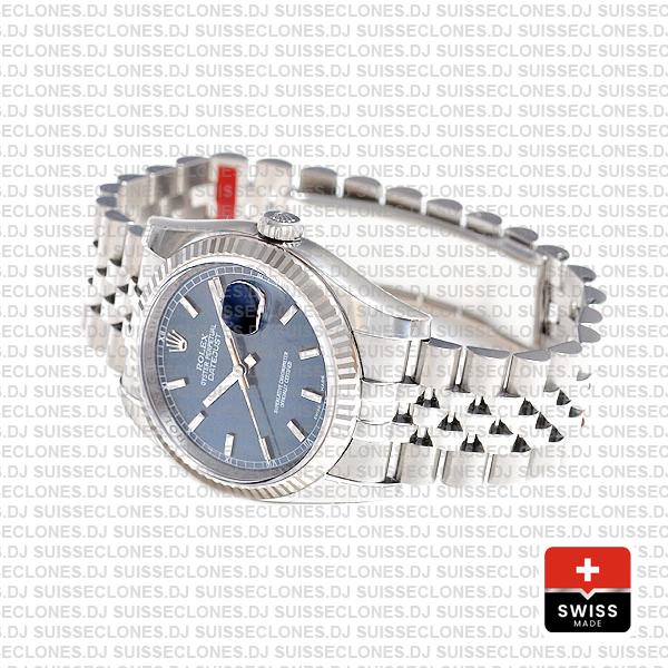 Rolex Datejust 36 Jubilee Blue Dial Fluted Bezel Stick Markers 36mm 116234 Swiss Replica