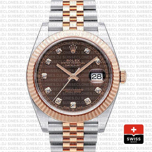Rolex Datejust Chocolate Diamond Dial Jubilee Two-Tone Watch