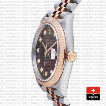 Rolex Datejust Chocolate Diamond Dial Jubilee Two-Tone Replica Watch