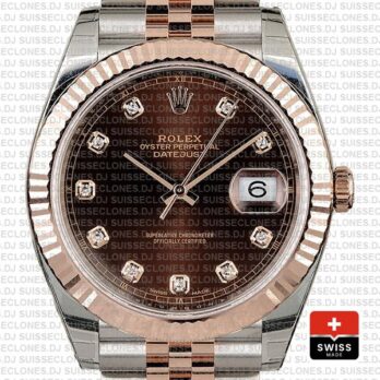 Rolex Datejust Chocolate Diamond Dial Jubilee Two-Tone