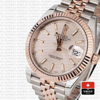 Rolex Datejust 41 Two-Tone Rose Gold Pink Dial Jubilee Replica