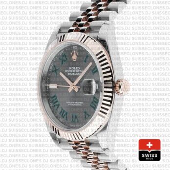 Rolex Datejust 41mm Slate Grey Dial Jubilee Two-Tone Swiss Replica Watch