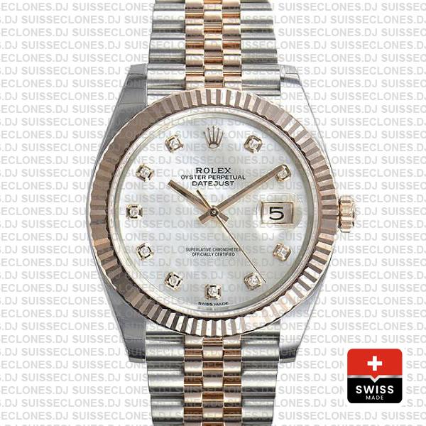 Rolex Datejust 41 Two-Tone White Diamond Dial Jubilee Watch