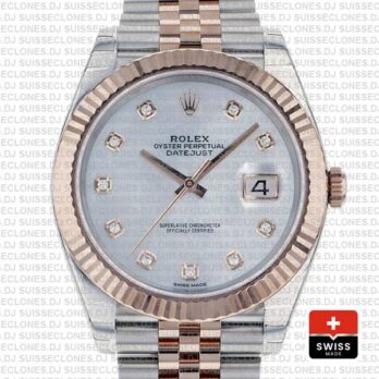 Rolex Datejust 41 Two-Tone White Diamond Dial Jubilee Replica Watch