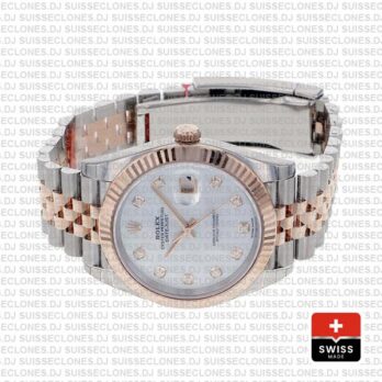 Rolex Datejust 41 Two-Tone White Diamond Dial Jubilee Rolex Replica Watch