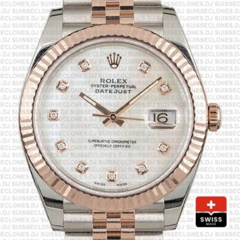 Rolex Datejust Stainless Steel 41mm Two-Tone Jubilee Bracelet 18k Rose Gold Fluted Bezel