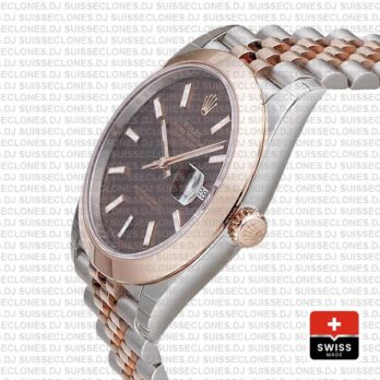 Rolex Oyster Perpetual Datejust Two-Tone 18k Rose Gold Smooth Bezel