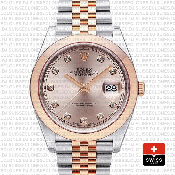Rolex Datejust 41 Pink Diamond Dial Jubilee Two-Tone Watch