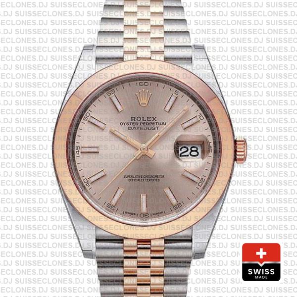 Rolex Datejust 41 Pink Dial Jubilee Bracelet Watch | Rolexreplica