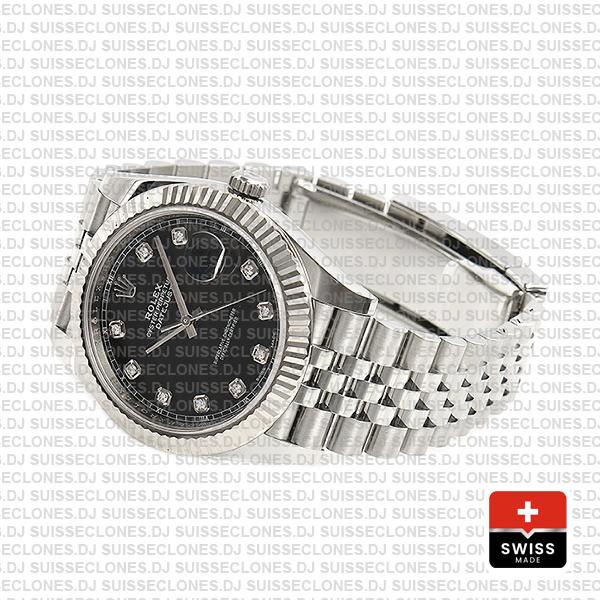 Rolex Datejust 41 Black Diamond Dial Jubilee