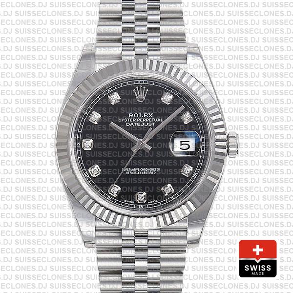 Rolex Datejust 41 Black Diamond Dial Jubilee | Rolex Replica