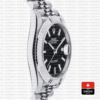 Rolex Datejust 41 Black Dial Stainless Steel Jubilee Replica Watch