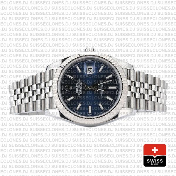 Rolex Datejust 41 Jubilee Bracelet 904L Stainless Steel Blue Sticks Dial
