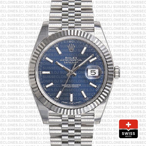 Rolex Datejust 41mm Blue Dial Jubilee Watch | Rolex Replica