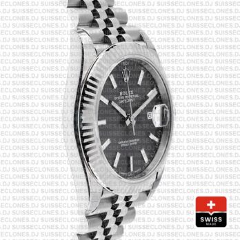 Rolex Datejust 41mm Grey Dial Steel Jubilee Swiss Replica Watch