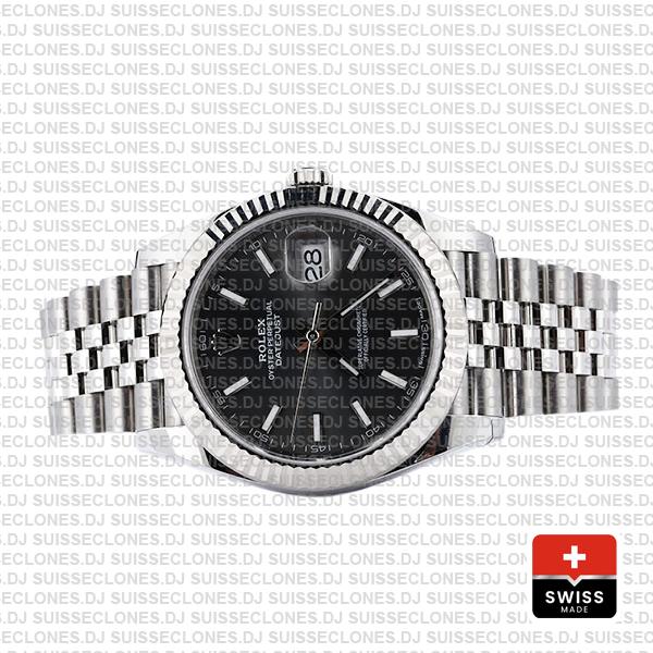 Rolex Datejust 41 Jubilee Bracelet 904L Stainless Steel Dark Rhodium Grey Sticks Dial