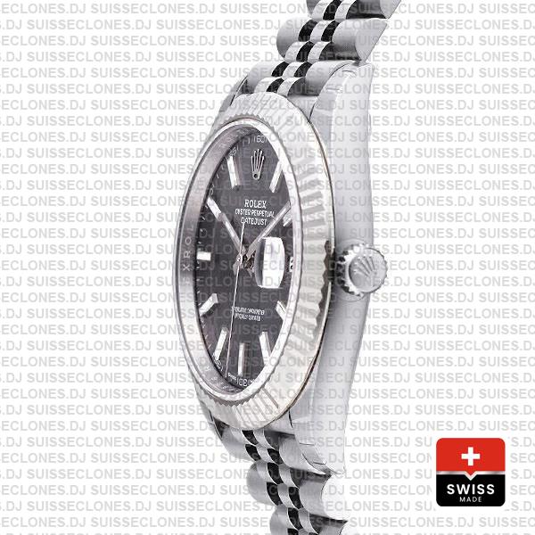 Rolex Datejust 41mm Grey Dial Steel Jubilee Replica