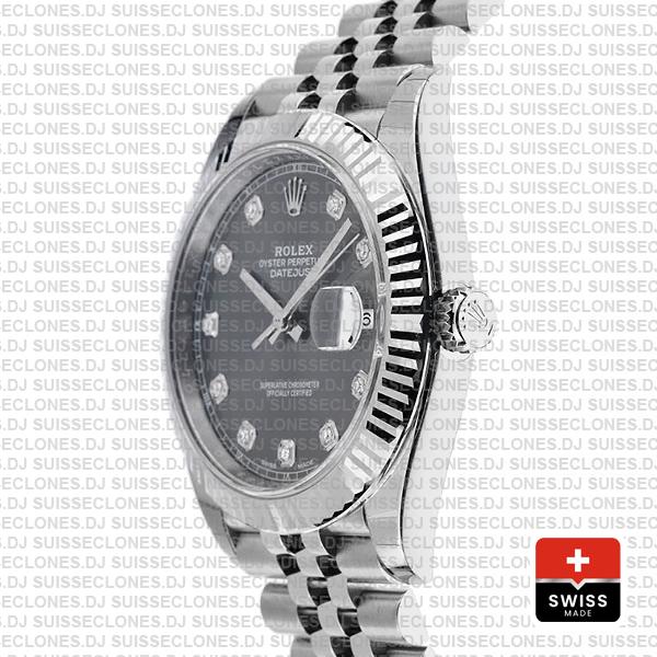 Rolex Datejust 41mm Grey Diamond Dial Jubilee Rolex Replica