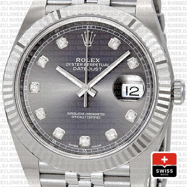 Rolex Datejust 41 Jubilee Bracelet 904L Stainless Steel Dark Rhodium