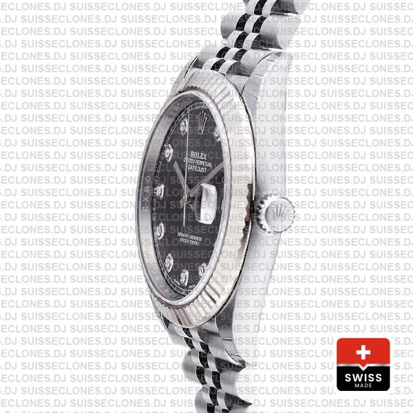 Rolex Datejust 41mm Grey Diamond Dial Jubilee