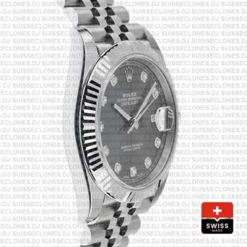 Rolex Datejust 41mm Grey Diamond Dial Jubilee Rolex Replica Watch