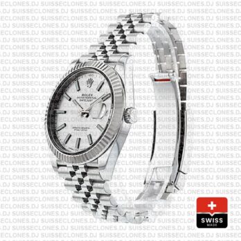 Rolex Datejust 41 Silver Dial Jubilee Fluted Bezel