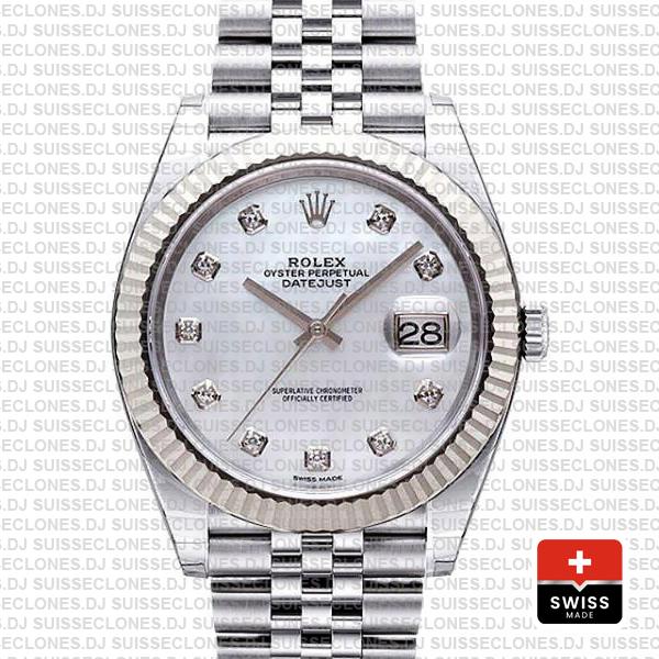 Rolex Datejust 41mm White Diamond Dial Jubilee | RolexReplica