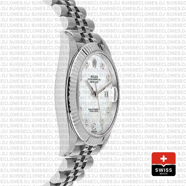 Rolex Datejust 41mm White Diamond Dial Jubilee Rolex Replica