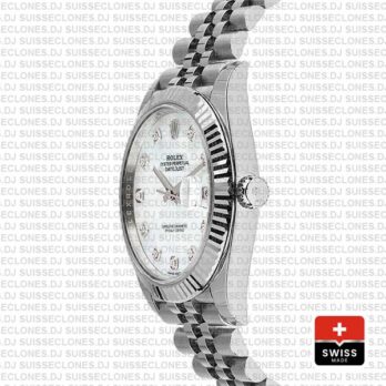 Rolex Datejust 41mm White Diamond Dial Jubilee Rolex Replica Watch