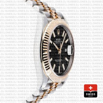 Rolex Datejust 41mm Black Dial Jubilee Bracelet Swiss Replica Watch