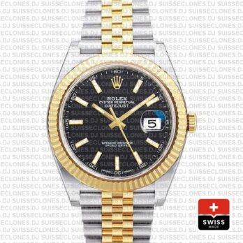 Rolex Datejust 41mm Black Dial Jubilee Bracelet | Replica Watch