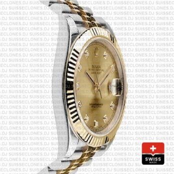 Rolex Datejust 41 Two-Tone Gold Dial Diamonds Jubilee Swiss Replica Watch