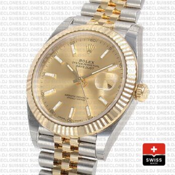 Rolex Oyster Perpetual Datejust 18k Yellow Gold Two-Tone Gold Dial
