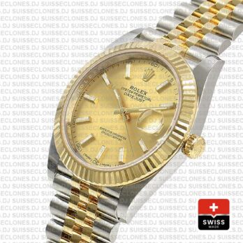 Rolex Datejust 41 Two-Tone Gold Dial Jubilee Swiss Replica