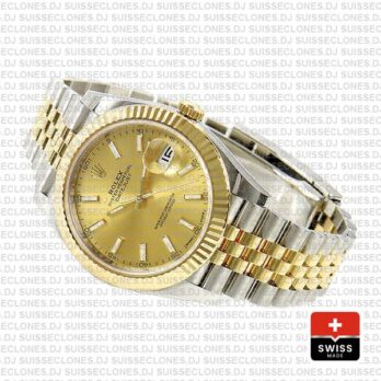 Rolex Datejust 41 Two-Tone Gold Dial Jubilee Swiss Replica Watch
