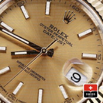 Rolex Oyster Perpetual Datejust 18k Yellow Gold Two-Tone Gold Dial Stainless Steel 41mm