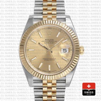 Rolex Oyster Perpetual Datejust 18k Yellow Gold Two-Tone Gold Dial Stainless Steel