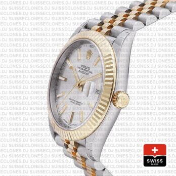 Rolex Datejust 41 Two-Tone Silver Dial Jubilee Replica Watch