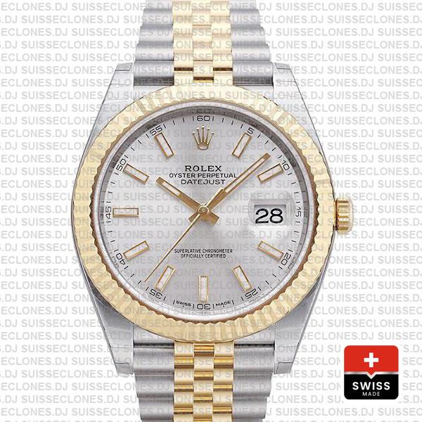 Rolex Datejust 41 Two-Tone Silver Dial Jubilee Replica Watch