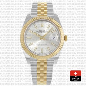 Rolex Datejust 41 Jubilee Bracelet Two-Tone 18k Yellow Gold 904L Steel Fluted Bezel Silver Dial